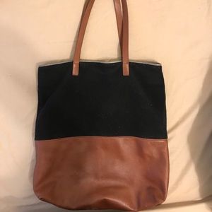 Eileen Fisher large black and leather tote.